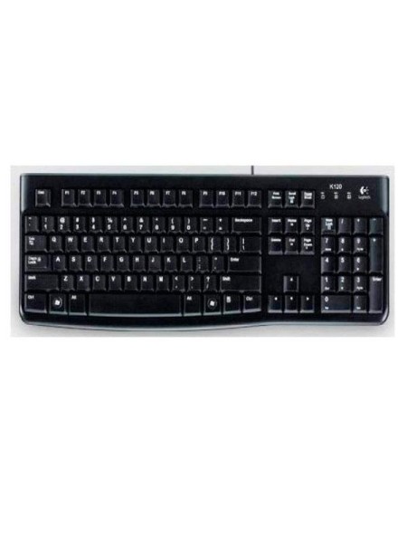 Teclado USB Logitech K120 / Resistente a salpicaduras / Negro / Retail / 920-002499