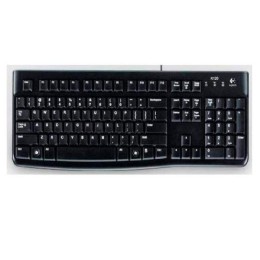Teclado USB Logitech K120 / Resistente a salpicaduras / Negro / Retail / 920-002499