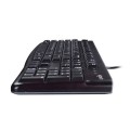 Teclado USB Logitech K120 / Resistente a salpicaduras / Negro / Retail / 920-002499