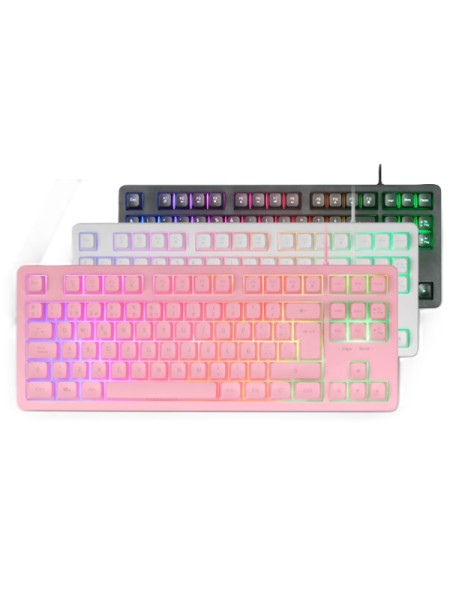 ÷ Teclado h-mech gaming mars gaming mk023 color rosa tama?o compacto tkl iluminacion rgb