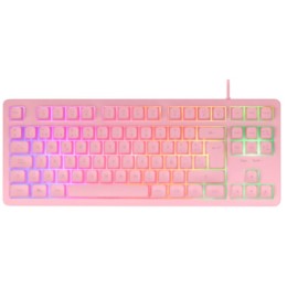 ÷ Teclado h-mech gaming mars gaming mk023 color rosa tama?o compacto tkl iluminacion rgb