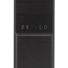 ÷ Caja micro atx unyka matx dark shadow caja negra con 2 bah?as de 5.1/4 con fuente de alimentacio