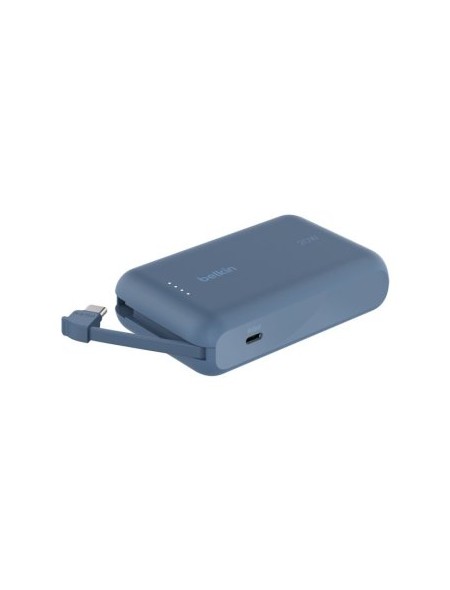 ÷ Powerbank belkin bpb021hqbl boost charge 10,000 mah con cable integrado charge usb-c 20w azul